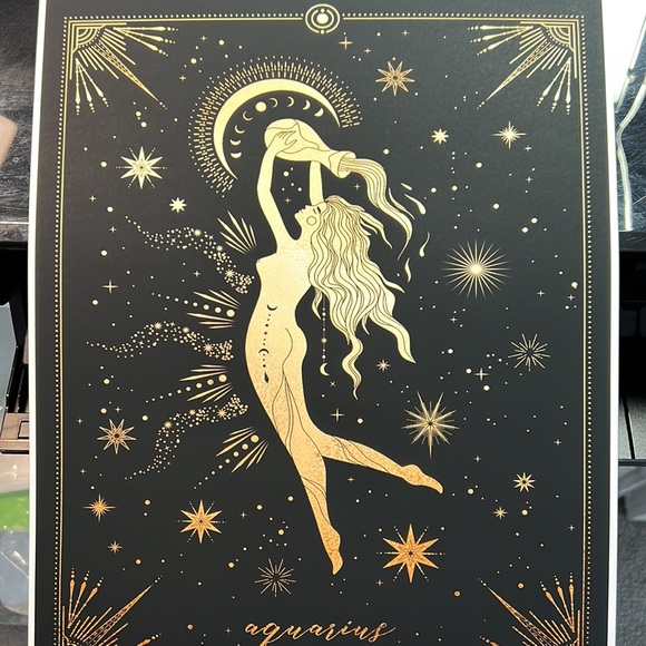 Aquarius Wall Art Celestial Zodiac Horoscope Illustration Print Poster Unframed - Picture 14 of 16